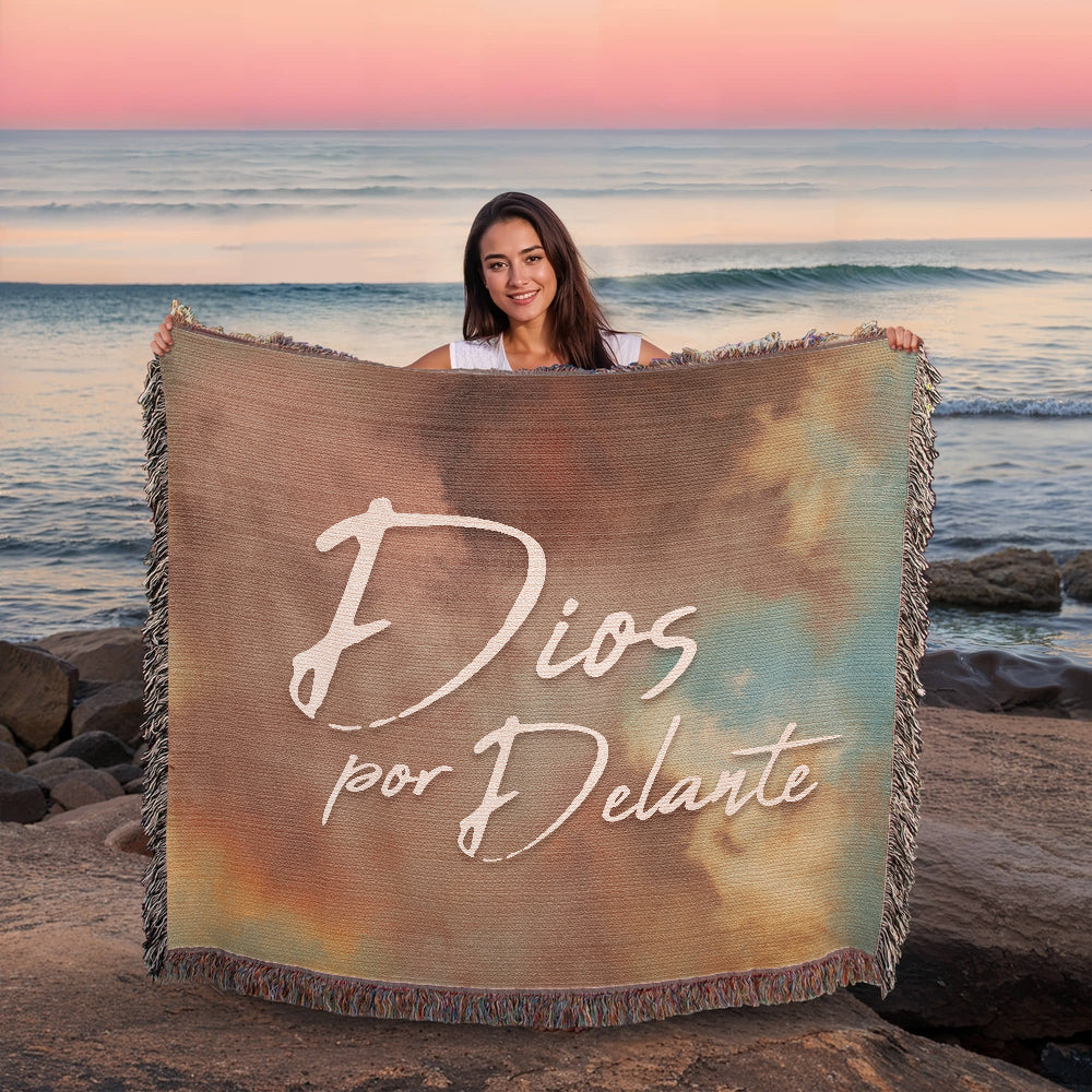 Dios por Delante - Manta, Colcha,Chamarra, Cobija, Chiva, Frazada,Cobertor - Cielo 01