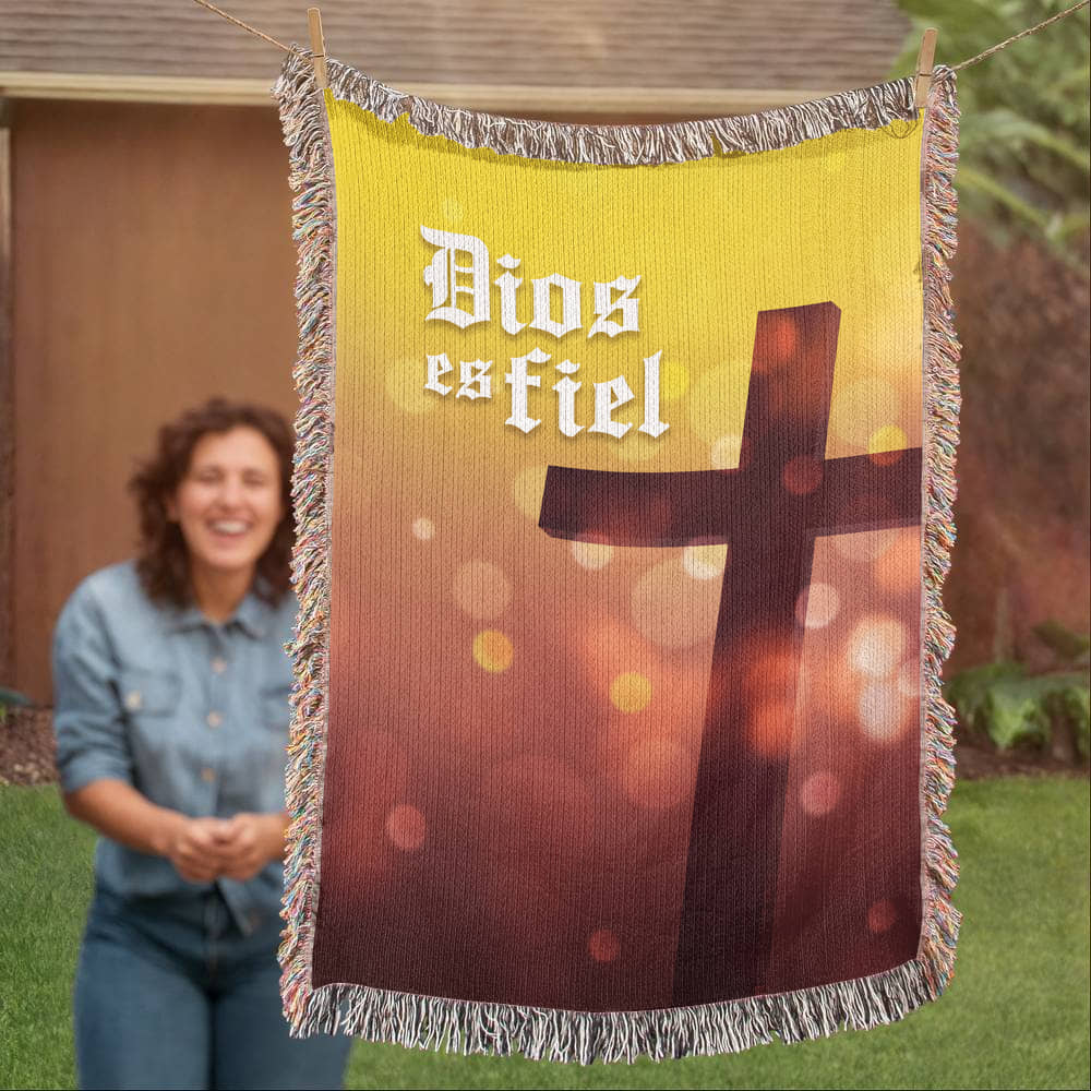 Dios es fiel - Manta, Colcha,Chamarra, Cobija, Chiva, Frazada,Cobertor - Cruz 2
