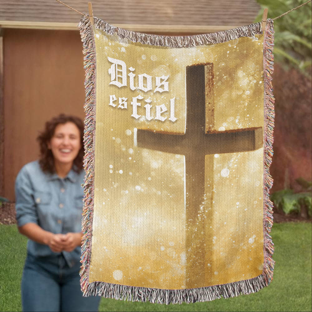 Dios es fiel - Manta, Colcha,Chamarra, Cobija, Chiva, Frazada,Cobertor - Cruz 1