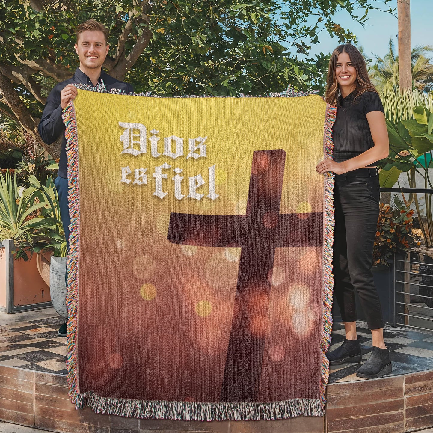 Dios es fiel - Manta, Colcha,Chamarra, Cobija, Chiva, Frazada,Cobertor - Cruz 2