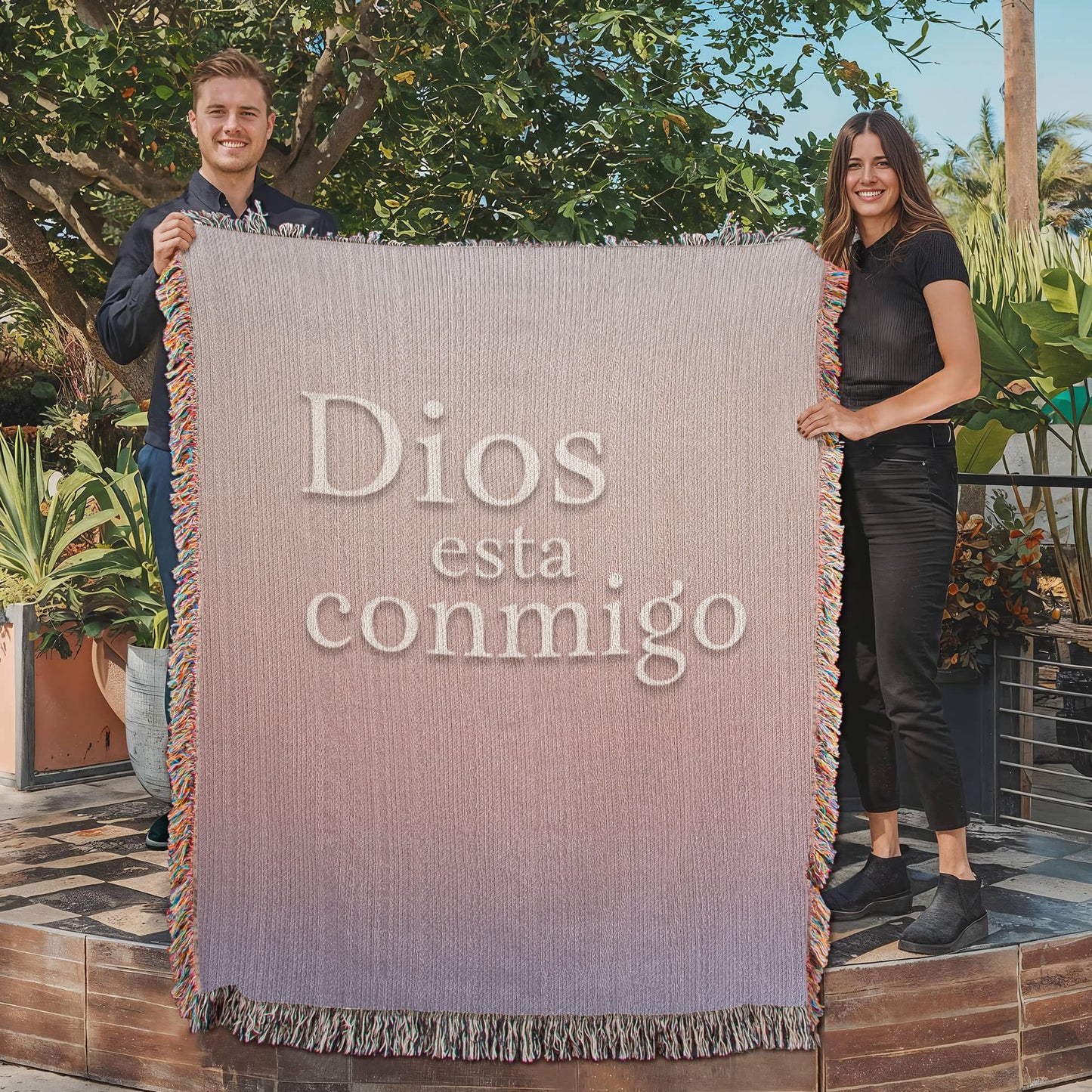 Dios esta conmigo - Manta, Colcha,Chamarra, Cobija, Chiva, Frazada,Cobertor - Abstracto 1