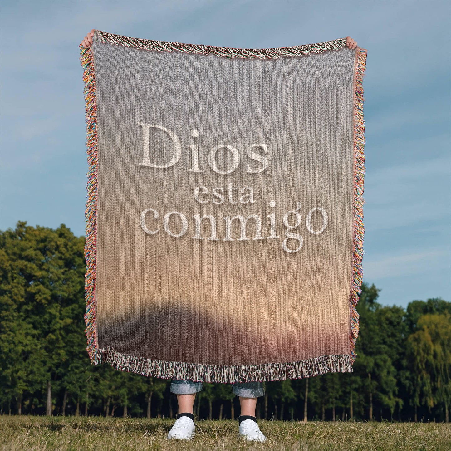 Dios esta conmigo - Manta, Colcha,Chamarra, Cobija, Chiva, Frazada,Cobertor - Abstracto 1