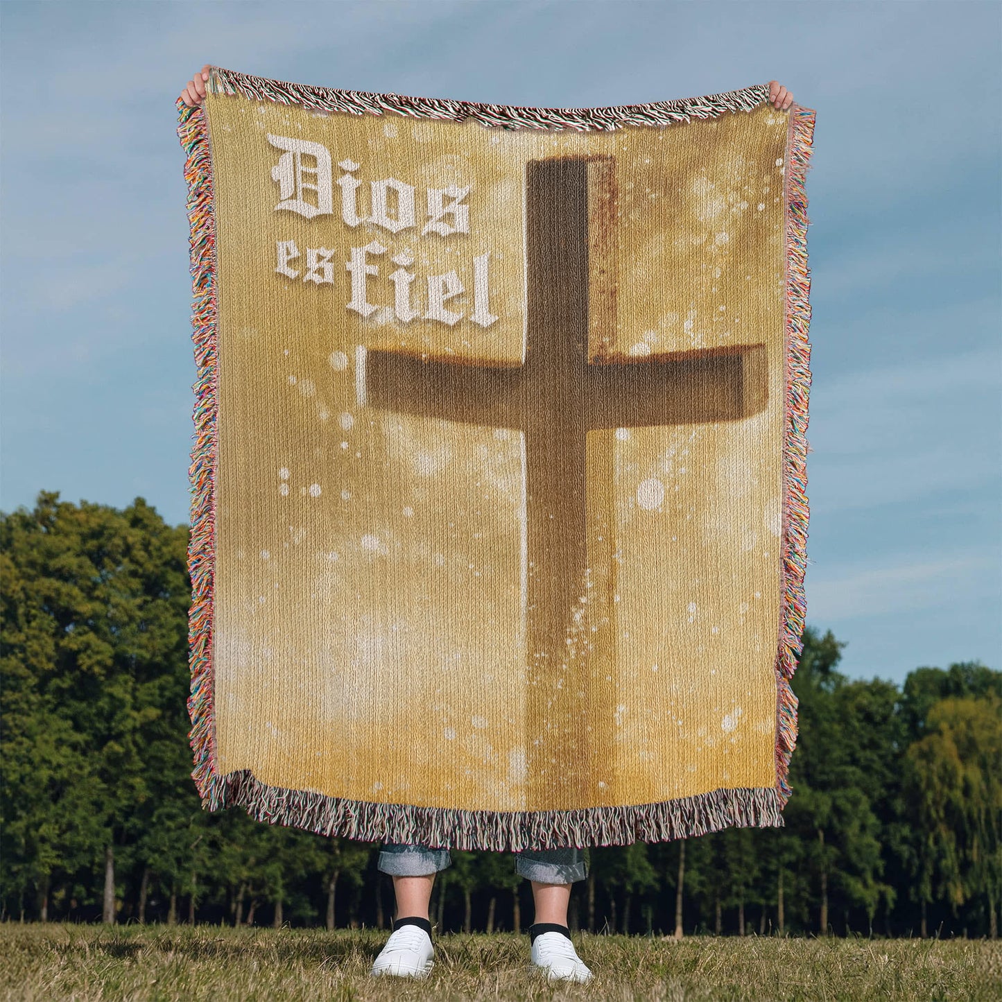 Dios es fiel - Manta, Colcha,Chamarra, Cobija, Chiva, Frazada,Cobertor - Cruz 1