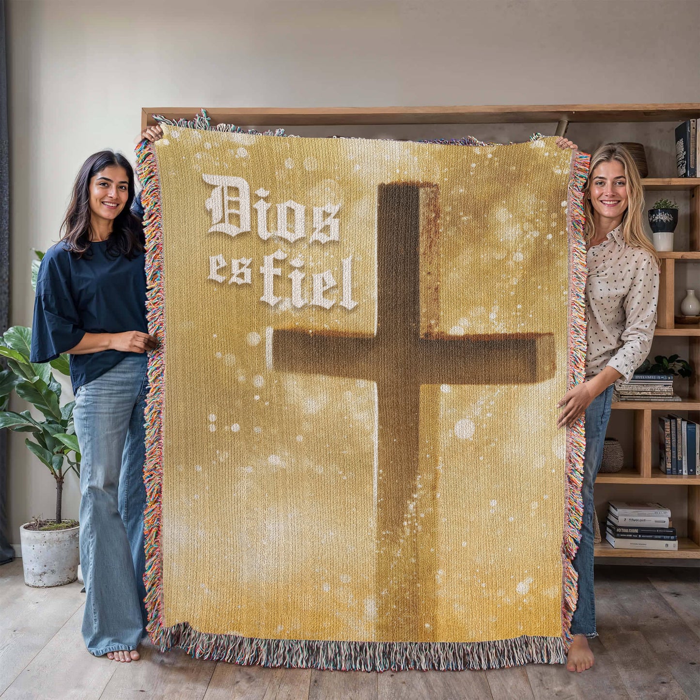 Dios es fiel - Manta, Colcha,Chamarra, Cobija, Chiva, Frazada,Cobertor - Cruz 1