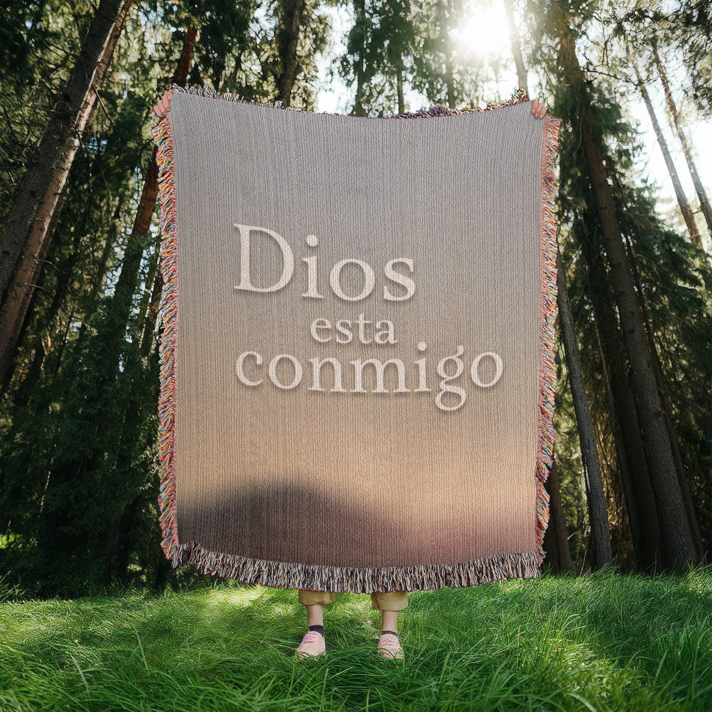 Dios esta conmigo - Manta, Colcha,Chamarra, Cobija, Chiva, Frazada,Cobertor - Abstracto 1