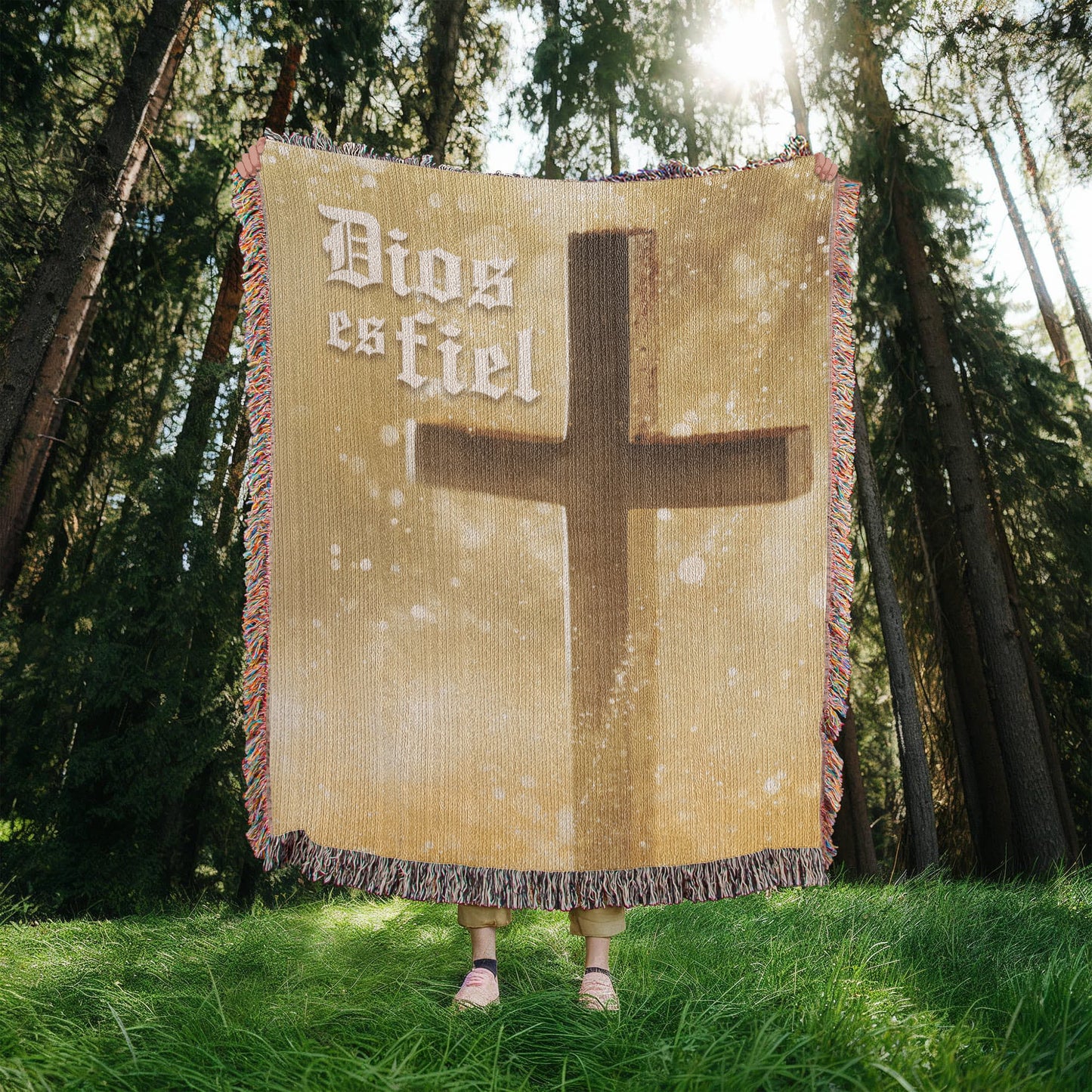 Dios es fiel - Manta, Colcha,Chamarra, Cobija, Chiva, Frazada,Cobertor - Cruz 1