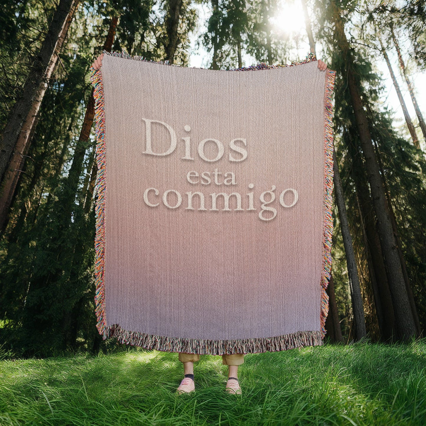 Dios esta conmigo - Manta, Colcha,Chamarra, Cobija, Chiva, Frazada,Cobertor - Abstracto 1